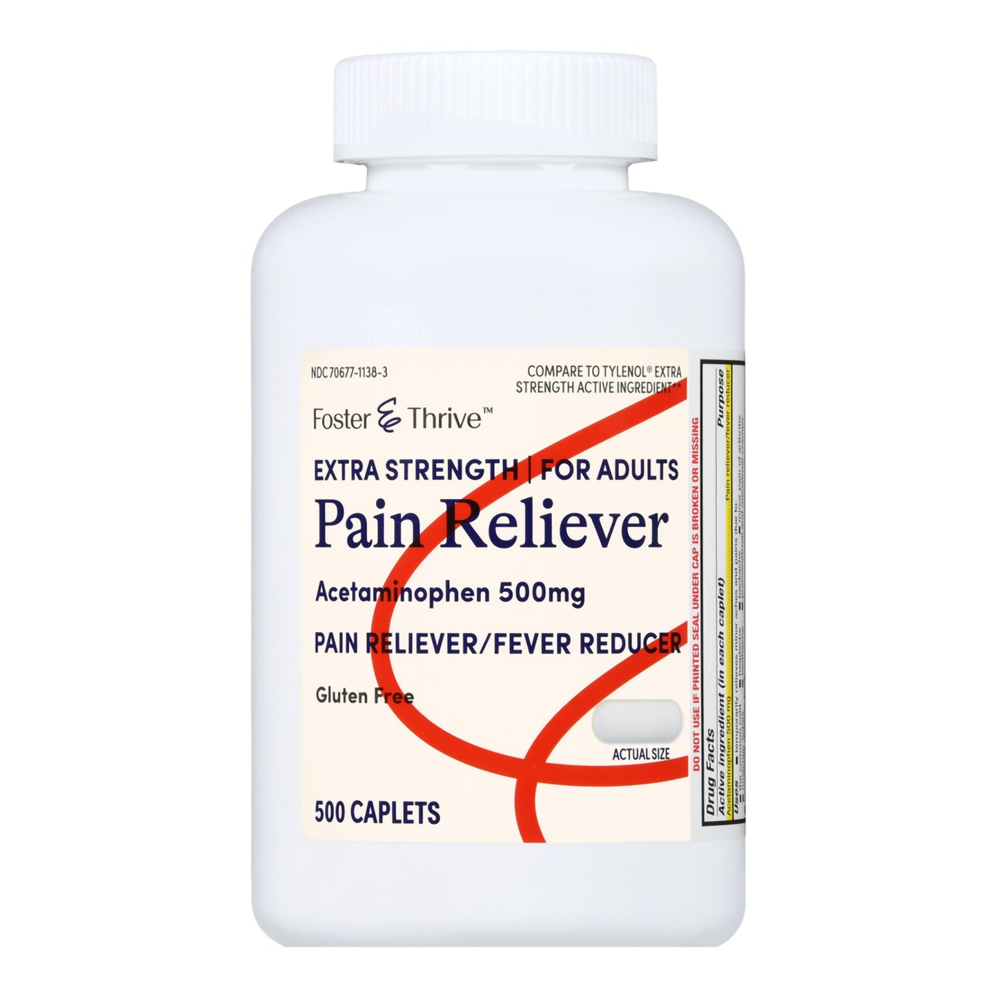 Foster & Thrive™ Pain Relief 500 mg Strength Acetaminophen Caplet 500 per Bottle (1238957_BT)