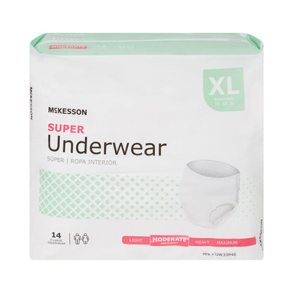 McKesson Unisex Adult Absorbent Underwear Pull On with Tear Away Seams X-Large Disposable Moderate Absorbency (1123834_BG)