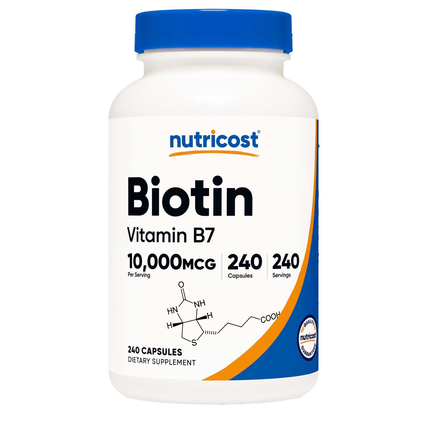 nutricost® Dietary Supplement Biotin 10 mg Strength Capsule 240 Per Bottle (1270255_BT)