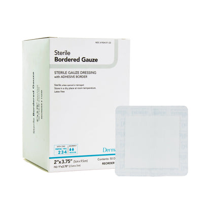 DermaRite® Bordered Gauze Island Dressing 2 X 3-3/4 Inch Square Sterile (946441_EA)