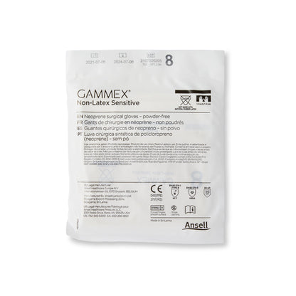 GAMMEX® Non-Latex Sensitive Surgical Glove Size 8 Sterile Polychloroprene Standard Cuff Length Micro-Textured Cream Chemo Tested (833676_CS)