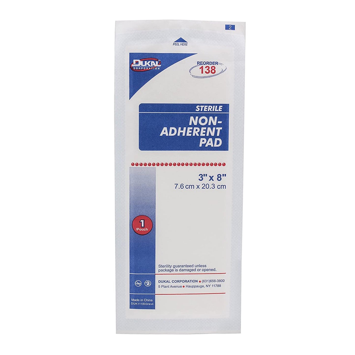Dukal™ Non-Adherent Dressing 3 X 8 Inch Sterile 1 per Pack (663557_PK)