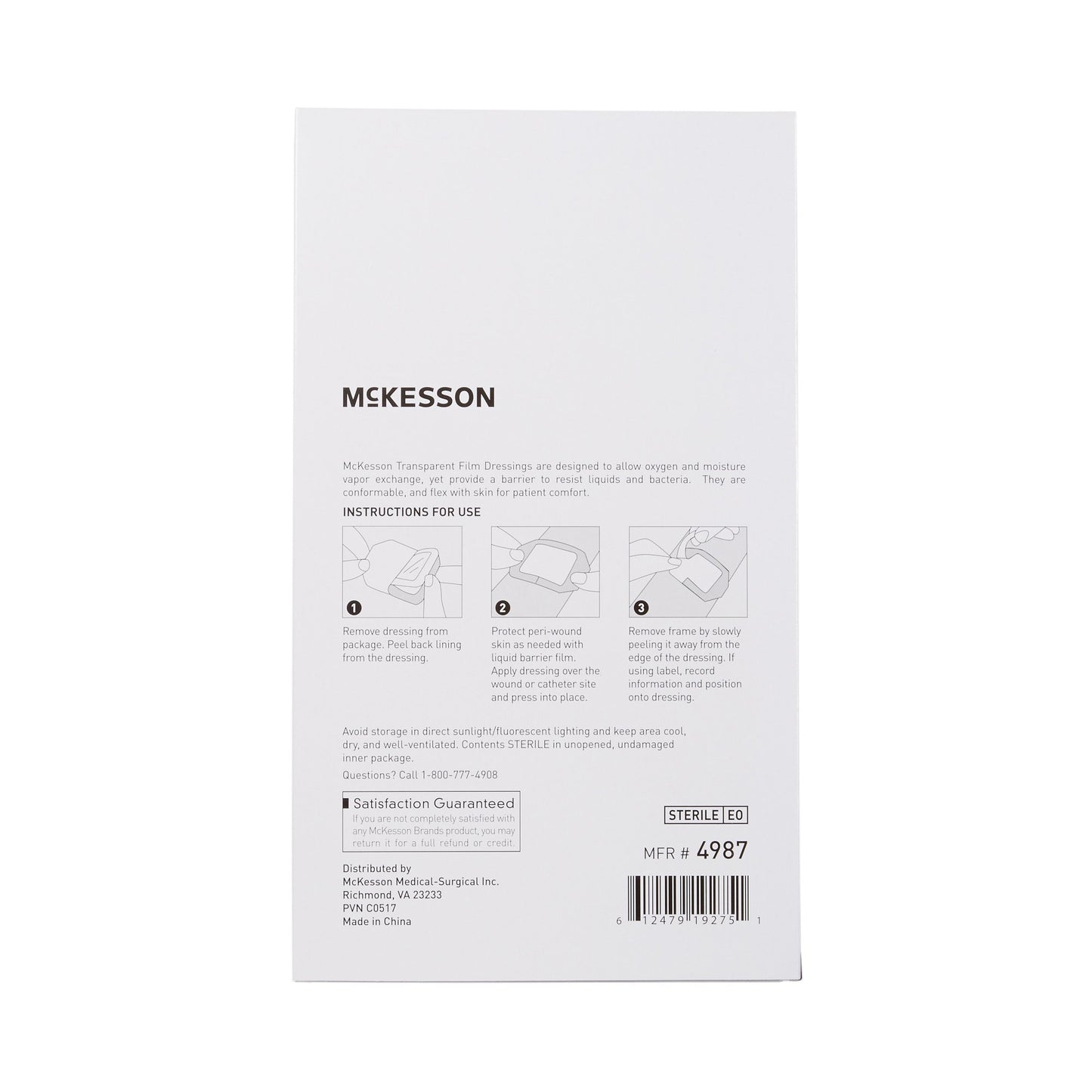 McKesson Transparent Film Dressing 6 X 8 Inch Frame Style Delivery Octagon Sterile (886410_CS)