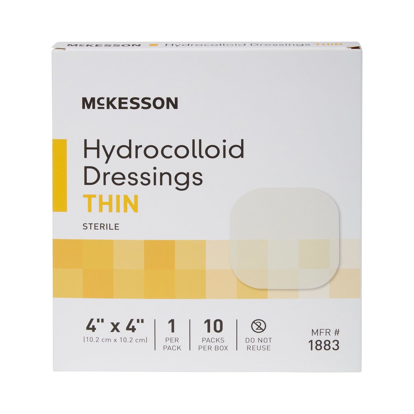 McKesson Thin Hydrocolloid Dressing Film Backing 4 X 4 Inch Square Hydrocolloid / Film (882982_CS)