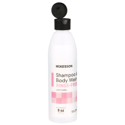 McKesson Rinse-Free Shampoo and Body Wash 8 oz. Flip Top Bottle Light Floral Scent (877023_CS)