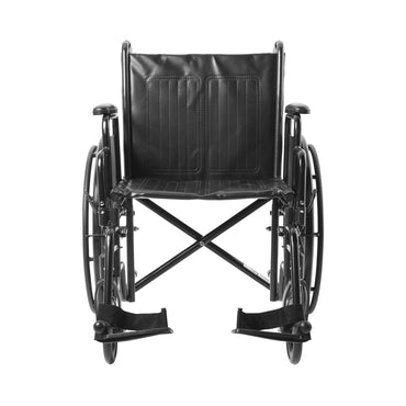 McKesson Wheelchair Dual Axle Desk Length Arm Swing-Away Footrest Black Upholstery 20 Inch Seat Width Adult 350 lbs. Weight Capacity (1065278_EA)