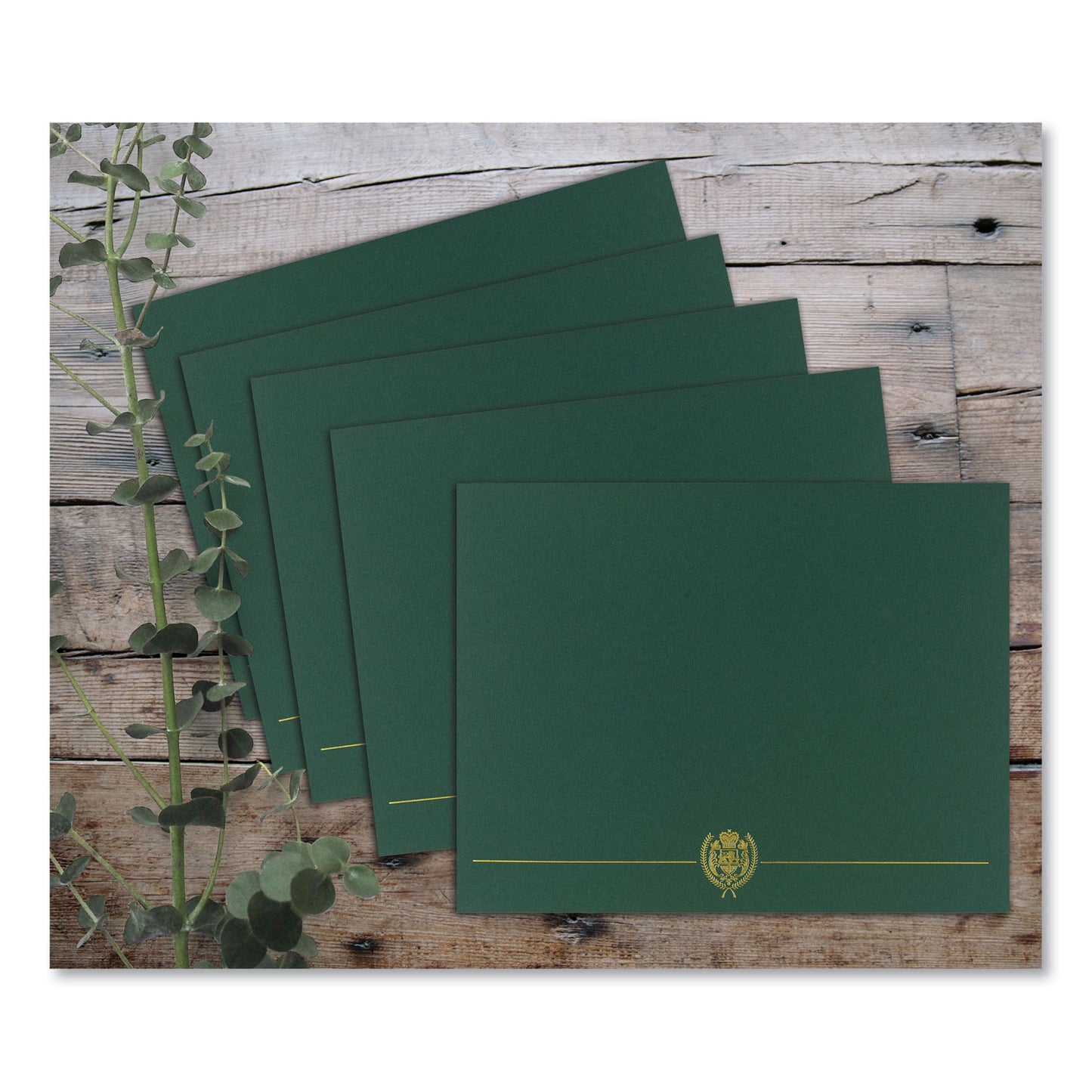 Great Papers!® Classic Crest Certificate Covers, 9.38 x 12, Hunter, 5/Pack (GRP903118)