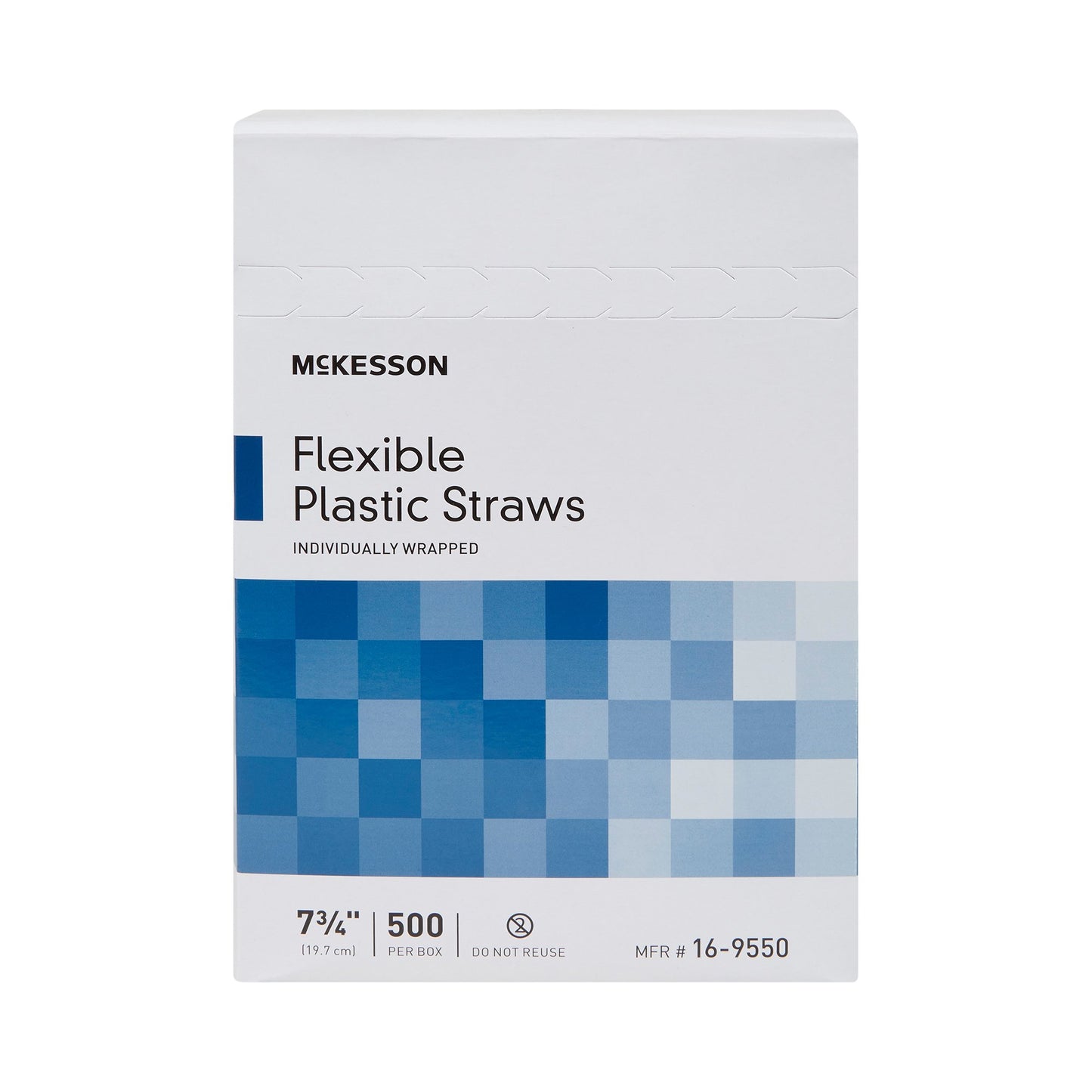 McKesson Flexible Drinking Straw 7-3/4 Inch Length White Individually Wrapped (485517_CS)