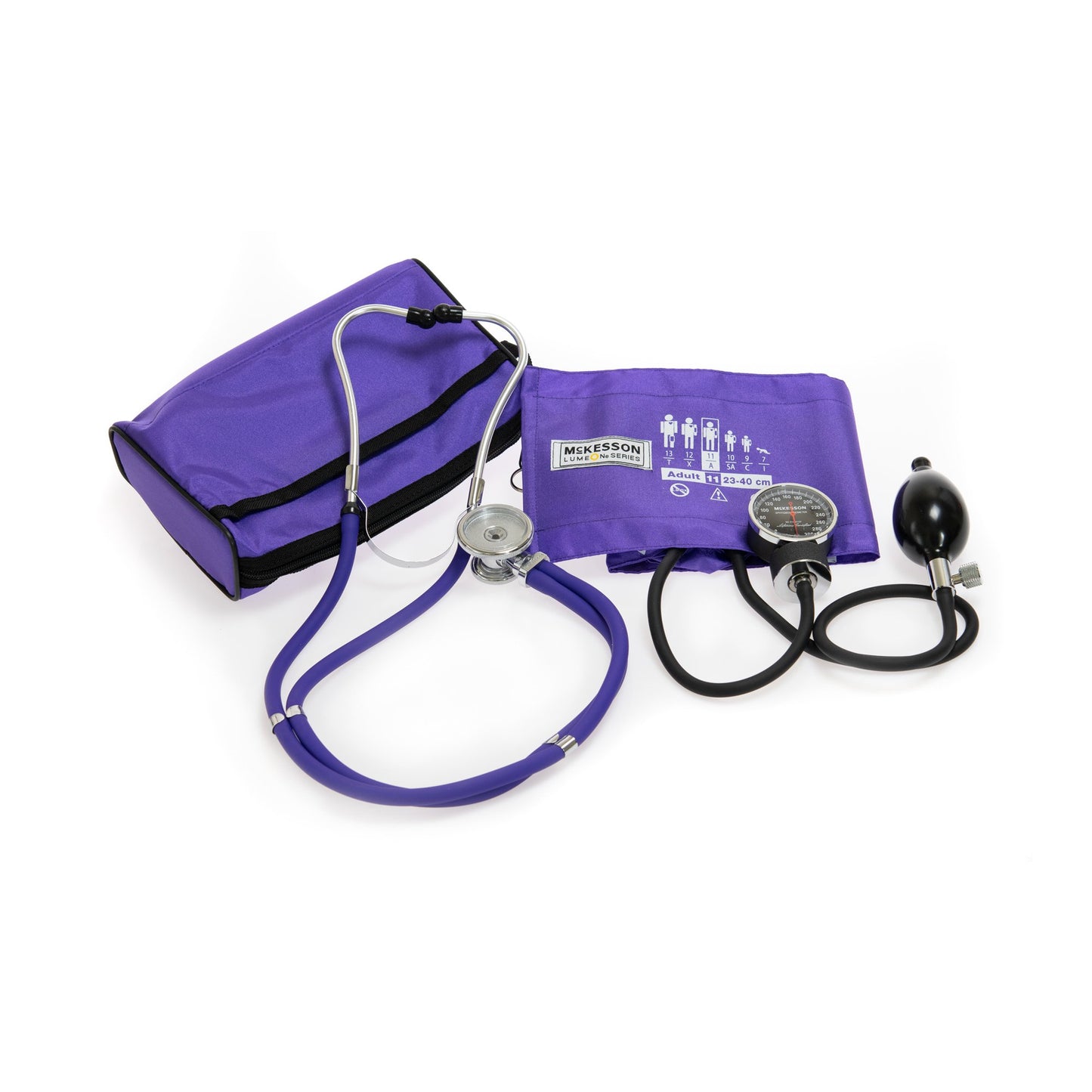 McKesson Brand Reusable Aneroid / Stethoscope Set 23 to 33 cm Adult Cuff Dual Head Sprague Stethoscope Pocket Aneroid (1029677_BX)