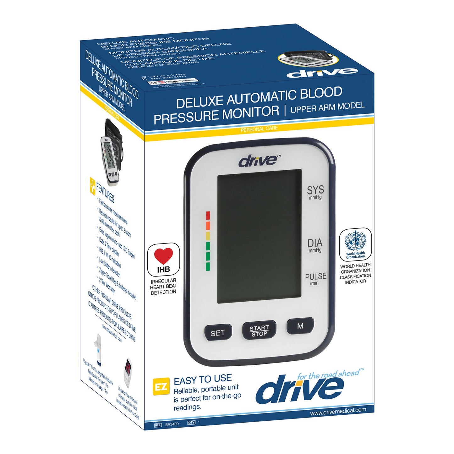 Drive™ Home Automatic Digital Blood Pressure Monitor Medium Cuff Nylon Cuff 22 - 36 cm Desk Model (1055467_EA)