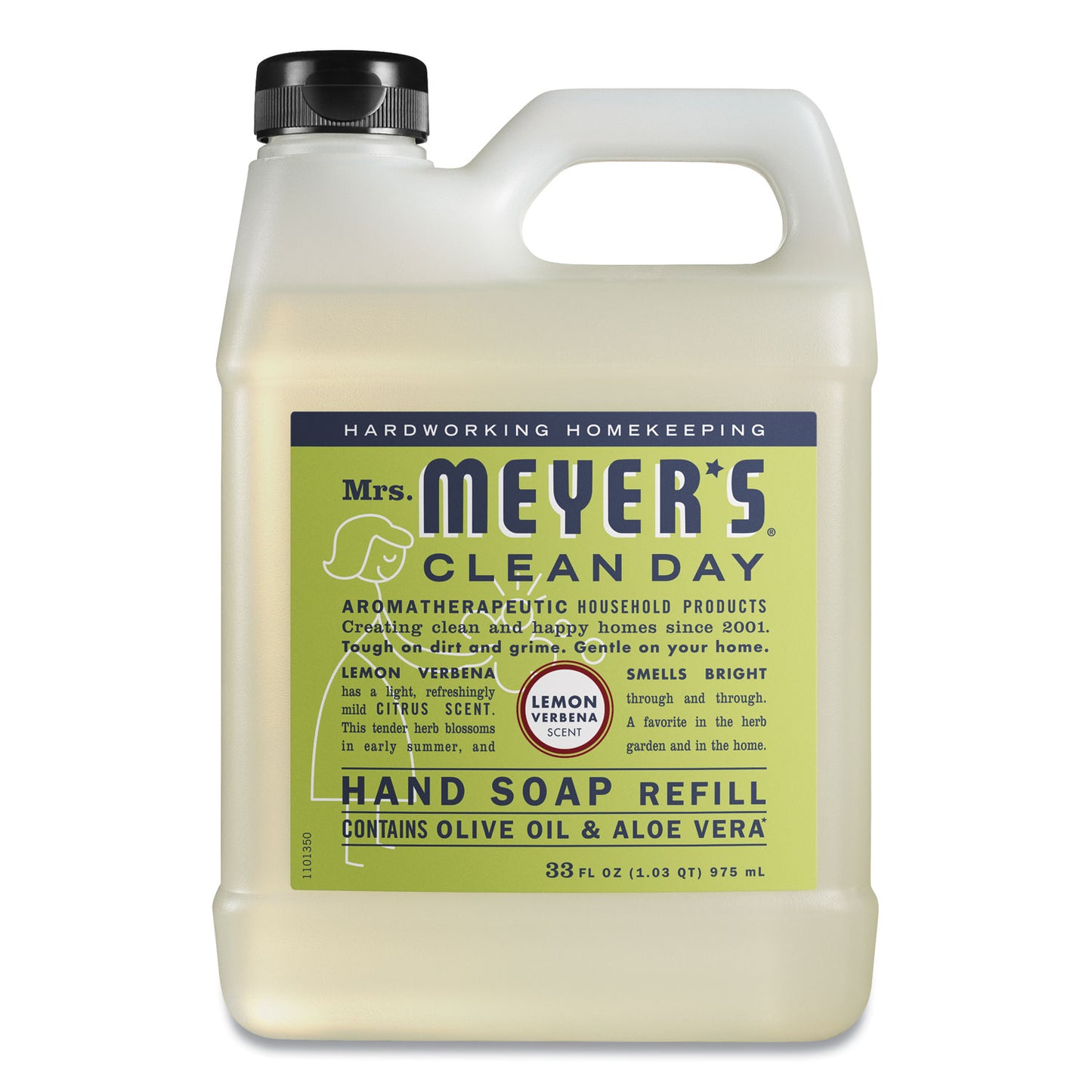 Mrs. Meyer's® Clean Day Liquid Hand Soap Refill, Lemon Verbena Scent, 33 oz (SJN373219EA)