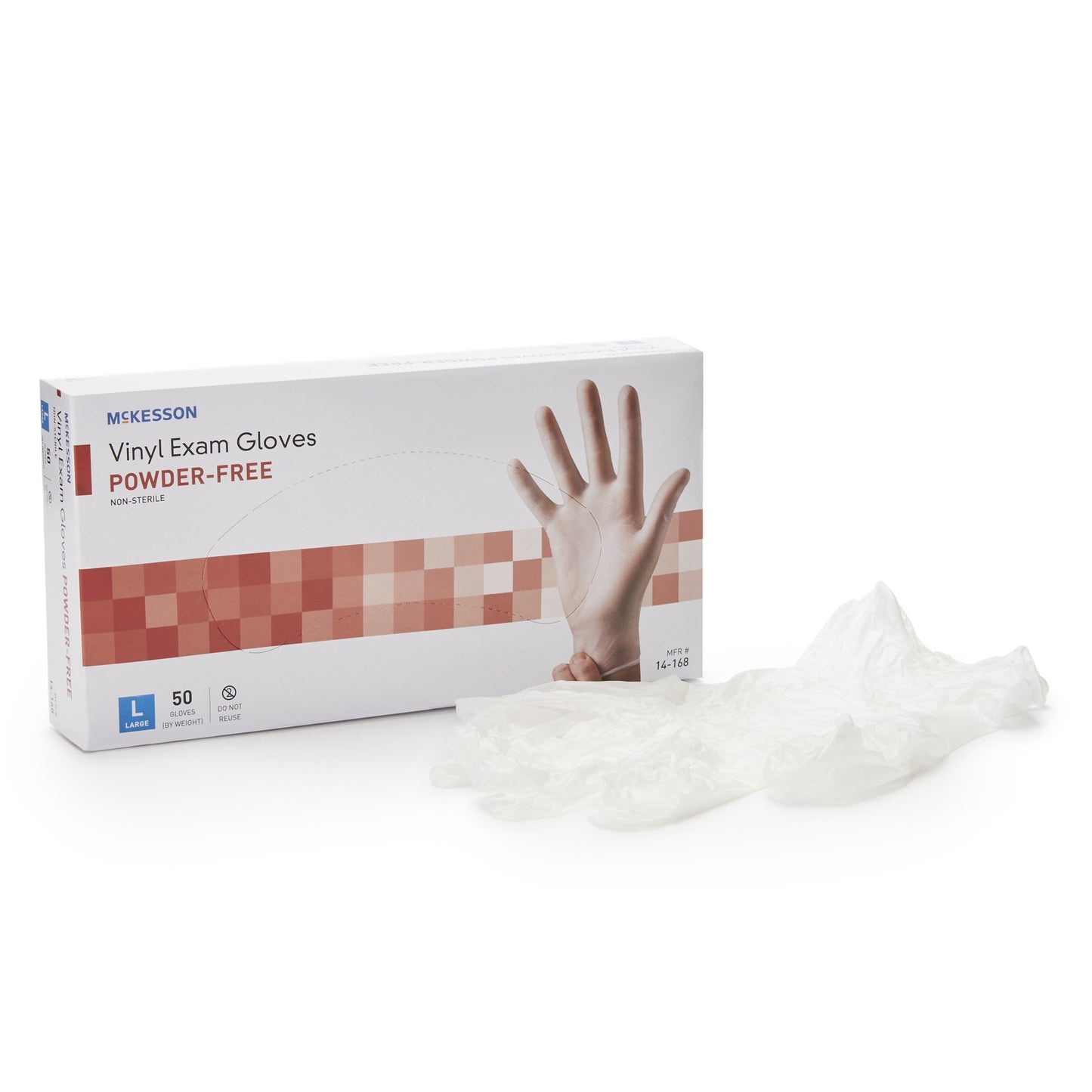 McKesson Confiderm® Exam Glove Large NonSterile Vinyl Standard Cuff Length Smooth Clear Not Rated (871024_CS)