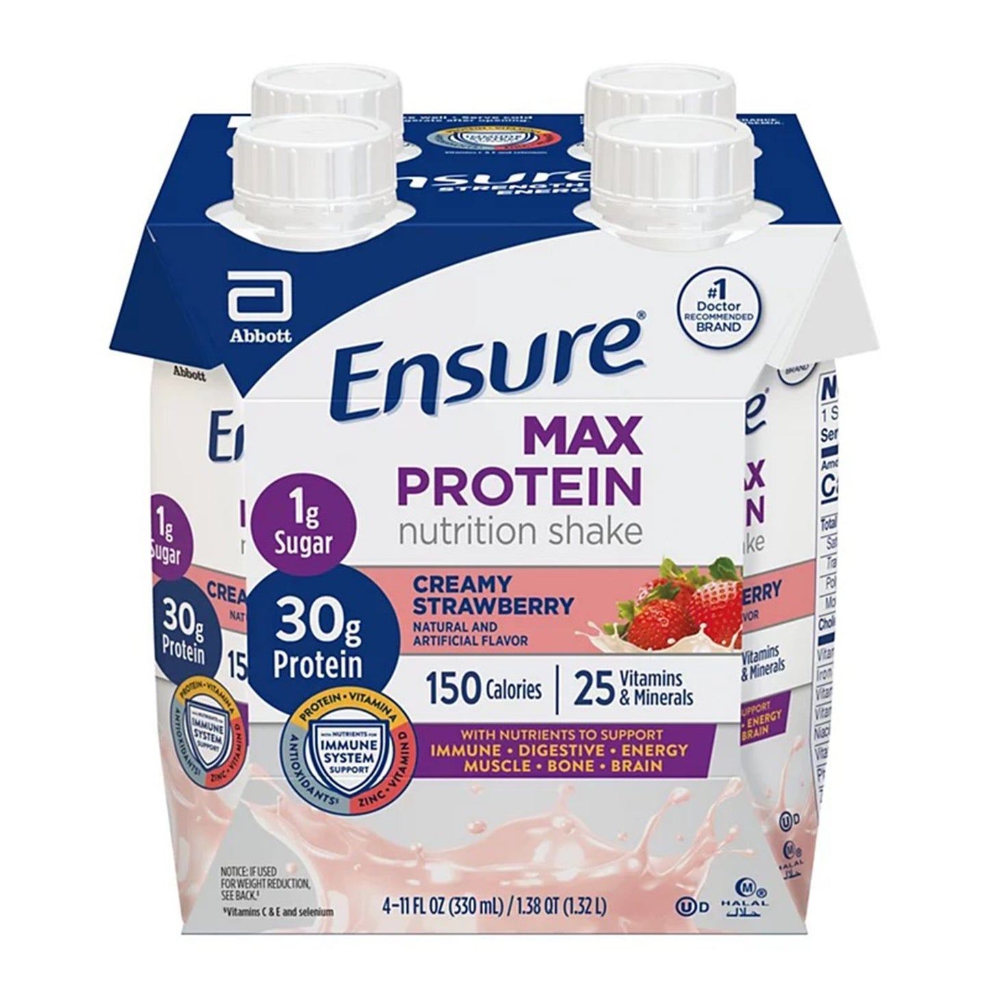 Ensure® Max Protein Nutrition Shake Oral Supplement Creamy Strawberry Flavor Liquid 11 oz. Reclosable Carton (1197423_PK)