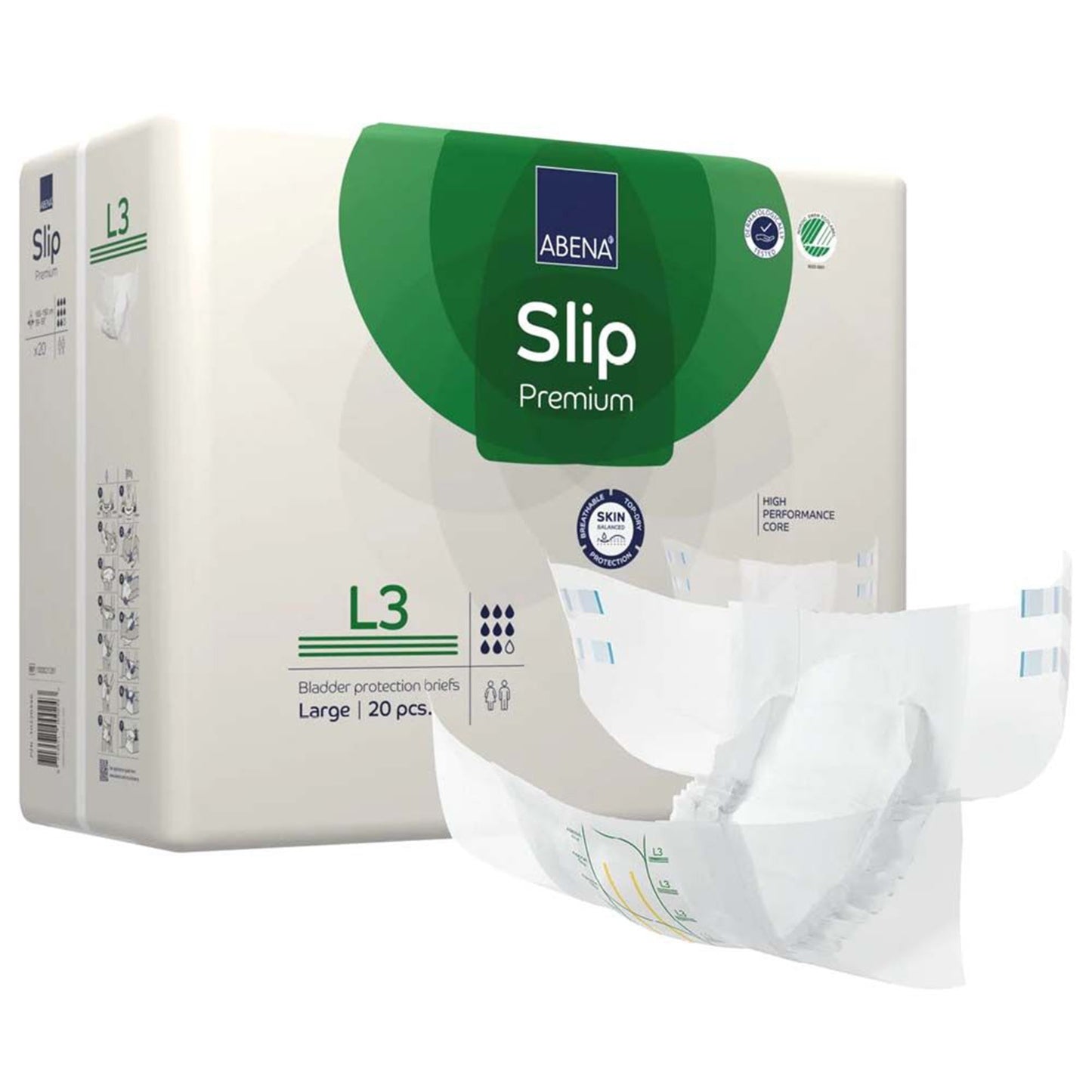 Abena® Slip Premium L3 Unisex Adult Incontinence Brief Large Disposable Heavy Absorbency (1218207_PK)