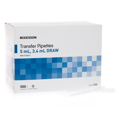 McKesson Transfer Pipette 5 mL 0.5 to 1 mL Graduation Increments NonSterile (911824_CS)