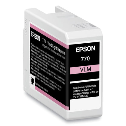 Epson® T770620 (T770) UltraChrome PRO10 Ink, 25 mL, Light Magenta (EPST770620)