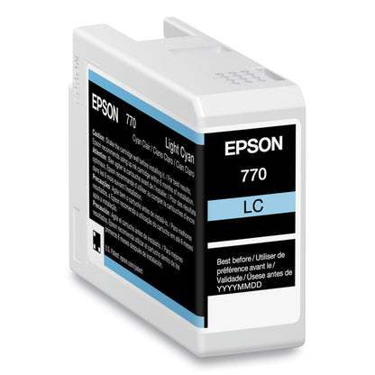 Epson® T770520 (T770) UltraChrome PRO10 Ink, 25 mL, Light Cyan (EPST770520)