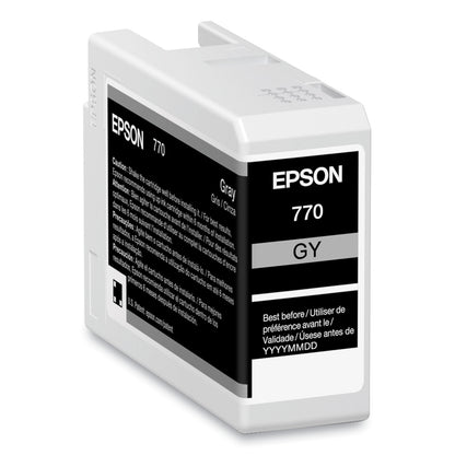 Epson® T770720 (T770) UltraChrome PRO10 Ink, 25 mL, Gray (EPST770720)