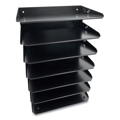 Huron Steel Horizontal File Organizer, 7 Sections, Letter Size Files, 8.75 x 12 x 18, Black (CTXHASZ0150)