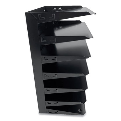Huron Steel Horizontal File Organizer, 7 Sections, Letter Size Files, 8.75 x 12 x 18, Black (CTXHASZ0150)