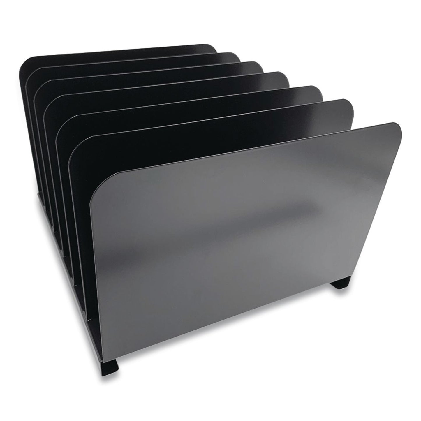 Huron Steel Vertical File Organizer, 6 Sections, Letter Size Files, 11 x 12 x 8, Black (CTXHASZ0144)