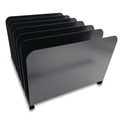 Huron Steel Vertical File Organizer, 6 Sections, Letter Size Files, 11 x 12 x 8, Black (CTXHASZ0144)