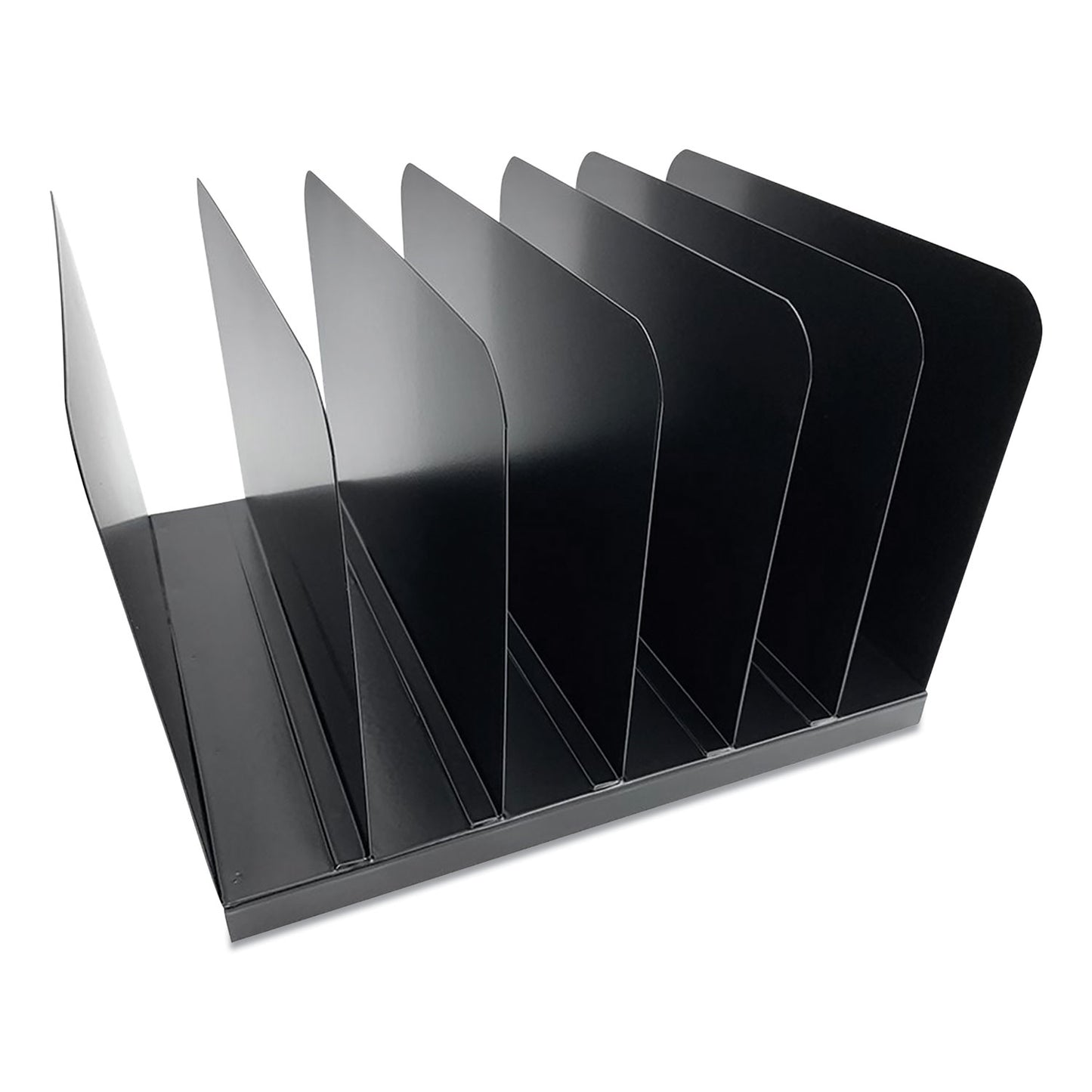 Huron Steel Vertical File Organizer, 6 Sections, Letter Size Files, 11 x 12 x 8, Black (CTXHASZ0144)