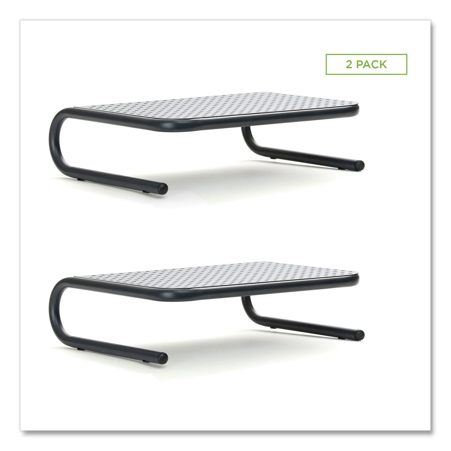 Mind Reader Metal Monitor Stand Riser for Computer, 14.88" x 11.33" x 4.21", Black, Supports 44 lbs (EMS2METMONSTBLK)