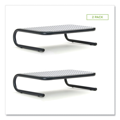Mind Reader Metal Monitor Stand Riser for Computer, 14.88" x 11.33" x 4.21", Black, Supports 44 lbs (EMS2METMONSTBLK)