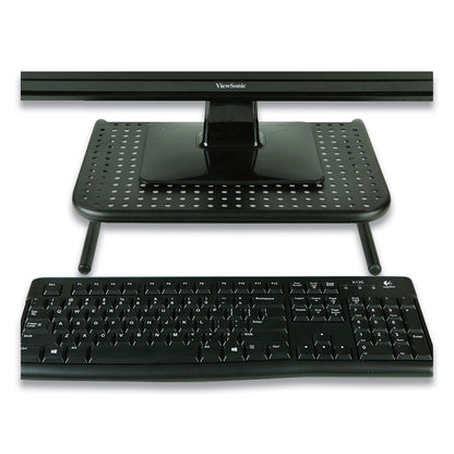 Mind Reader Metal Monitor Stand Riser for Computer, 14.88" x 11.33" x 4.21", Black, Supports 44 lbs (EMS2METMONSTBLK)