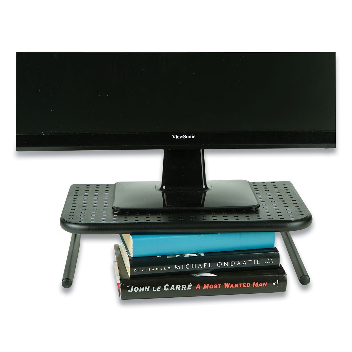 Mind Reader Metal Monitor Stand Riser for Computer, 14.88" x 11.33" x 4.21", Black, Supports 44 lbs (EMS2METMONSTBLK)