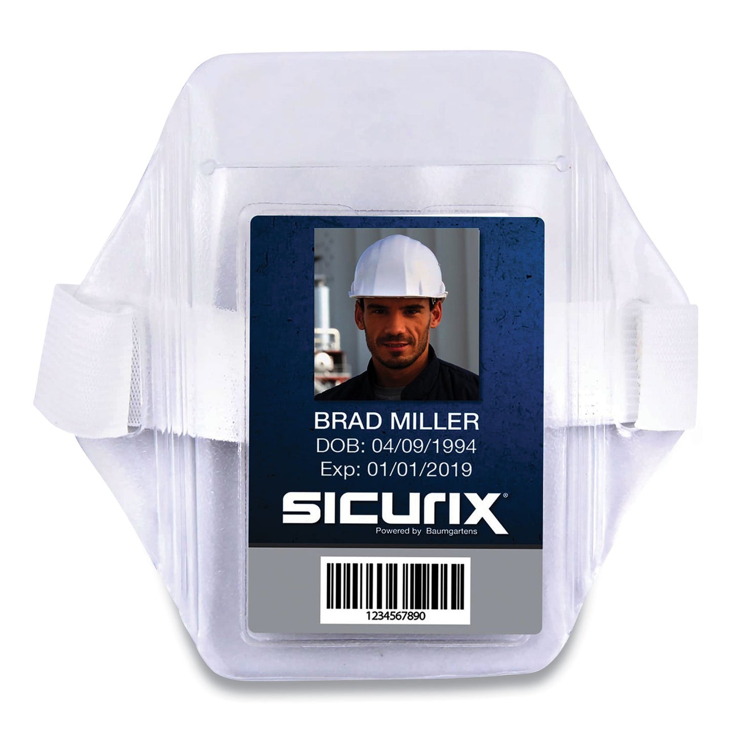 SICURIX® Armband Badge Holder, Vertical, 3.5 x 2.5, White (SRXBAU66891)