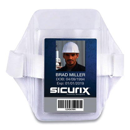SICURIX® Armband Badge Holder, Vertical, 3.5 x 2.5, White (SRXBAU66891)