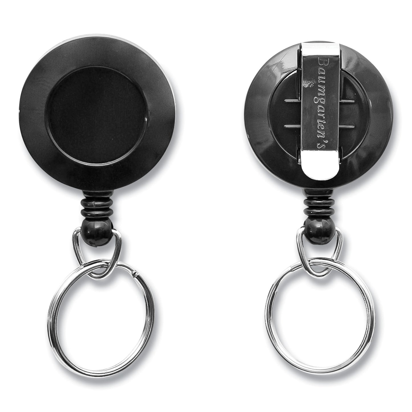 SICURIX® ID Slide-Style Belt Clip Card Reels, 30" Extension, Round, Black (SRXBAU68874)