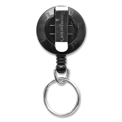 SICURIX® ID Slide-Style Belt Clip Card Reels, 30" Extension, Round, Black (SRXBAU68874)