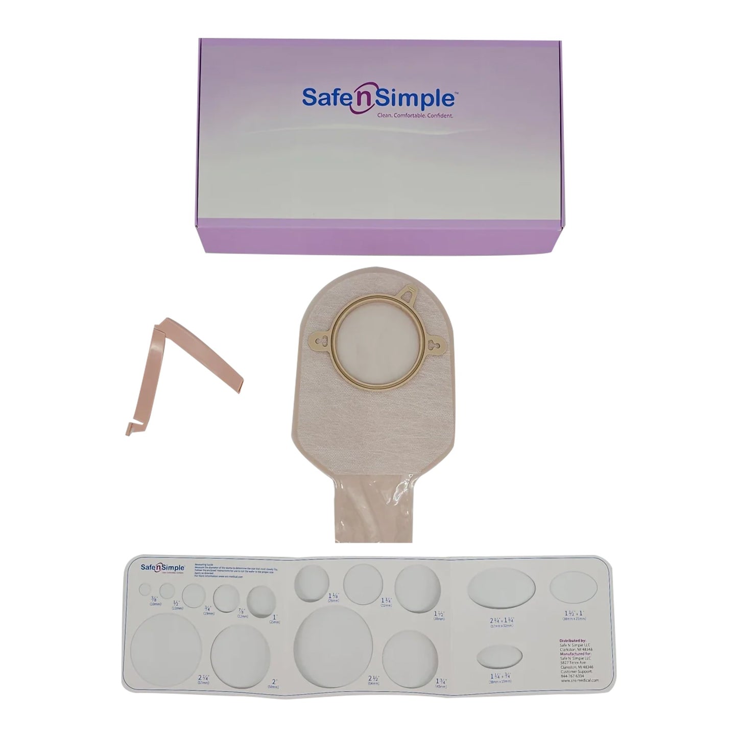 Safe n Simple™ Ostomy Pouch Two-Piece System 9 Inch Length Without Barrier Drainable (1242502_BX)