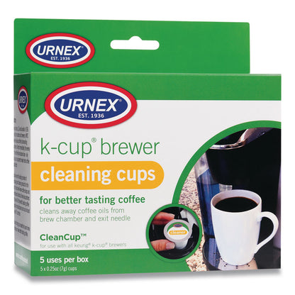 Urnex® CleanCup Coffee Pod Brewer Cleaning Cups, 0.25 oz Cup, 5/Pack (URN70135)