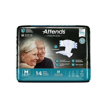 Attends® Premier Unisex Adult Incontinence Brief Medium Disposable Heavy Absorbency (1128073_BG)