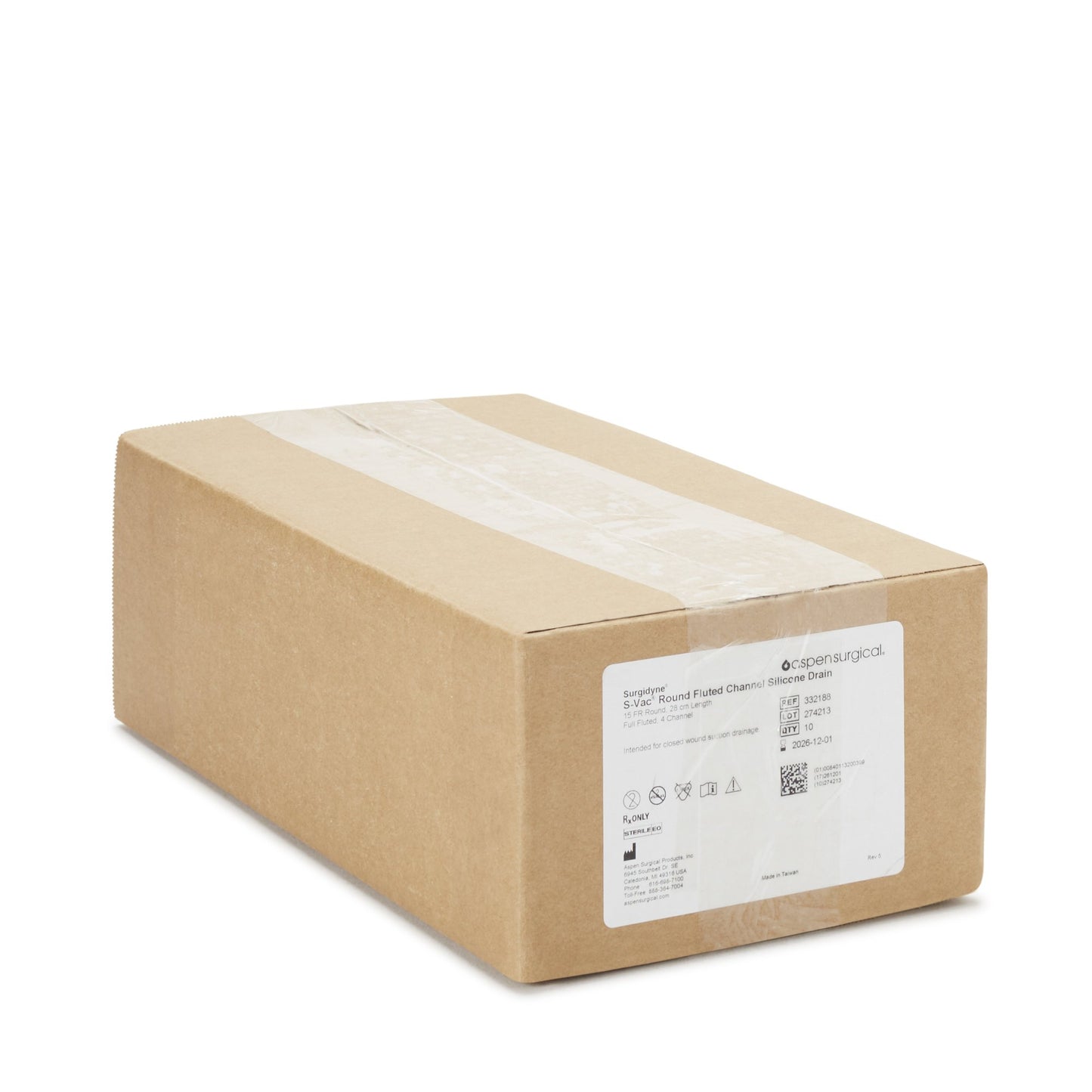 S-Vac® Wound Drain Tube Round/Full Type Without Attachment 4 Channel Type 15 Fr. Size Sterile (491288_CS)