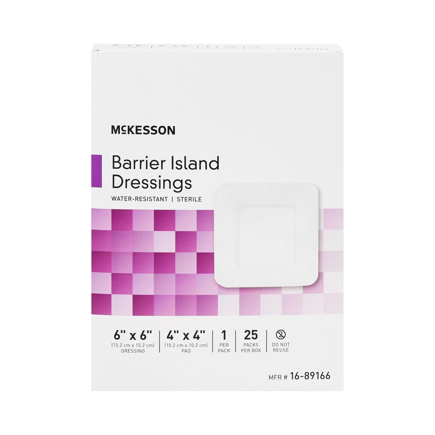 McKesson Barrier Island Composite Dressing 6 X 6 Inch Square Sterile Water Resistant Film Backing (488921_EA)
