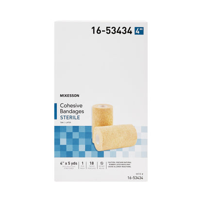 McKesson Cohesive Bandage 4 Inch X 5 Yard Self-Adherent Closure Tan Sterile Standard Compression (520556_EA)