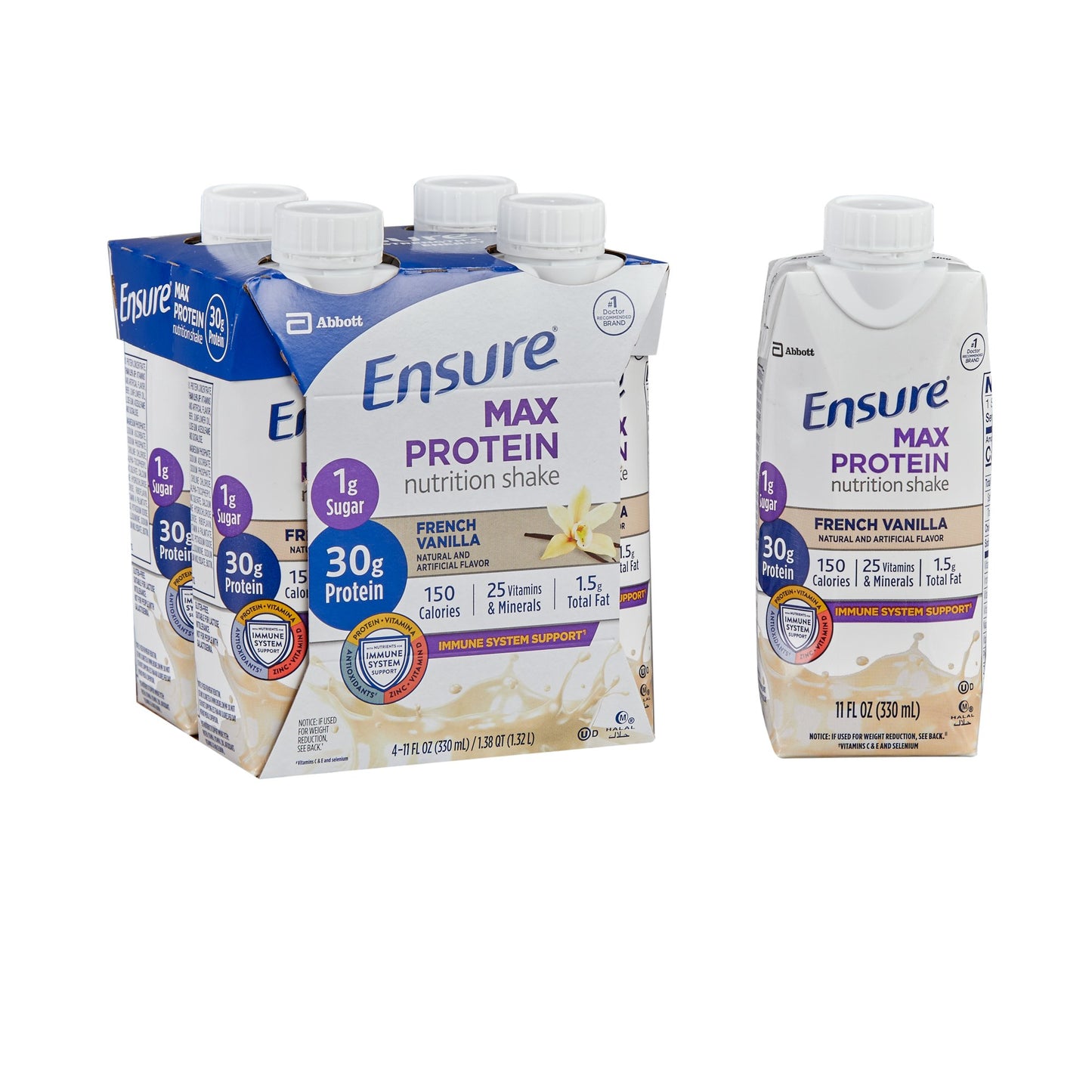 Ensure® Max Protein Nutrition Shake Oral Supplement French Vanilla Flavor Liquid 11 oz. Reclosable Carton (1209630_CS)