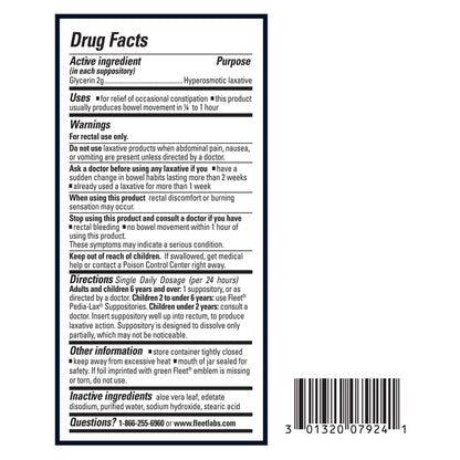 Fleet® Laxative Suppository 24 per Box 2 Gram Strength Glycerin (874792_EA)