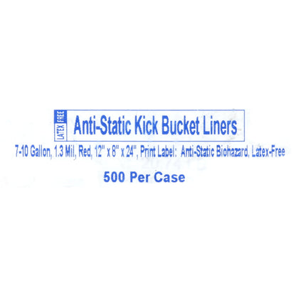 McKesson Kick Bucket Waste Bag Biohazard Symbol / Biohazard / Anti-Static 7 to 10 gal. Red 8 X 12 X 24 Inch (194671_CS)