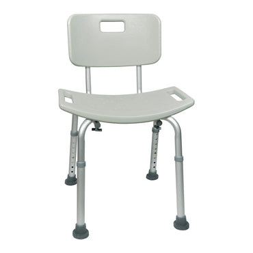 McKesson Bath Bench Without Arms Aluminum Frame Removable Backrest 19-1/4 Inch Seat Width 300 lbs. Weight Capacity (1065208_EA)