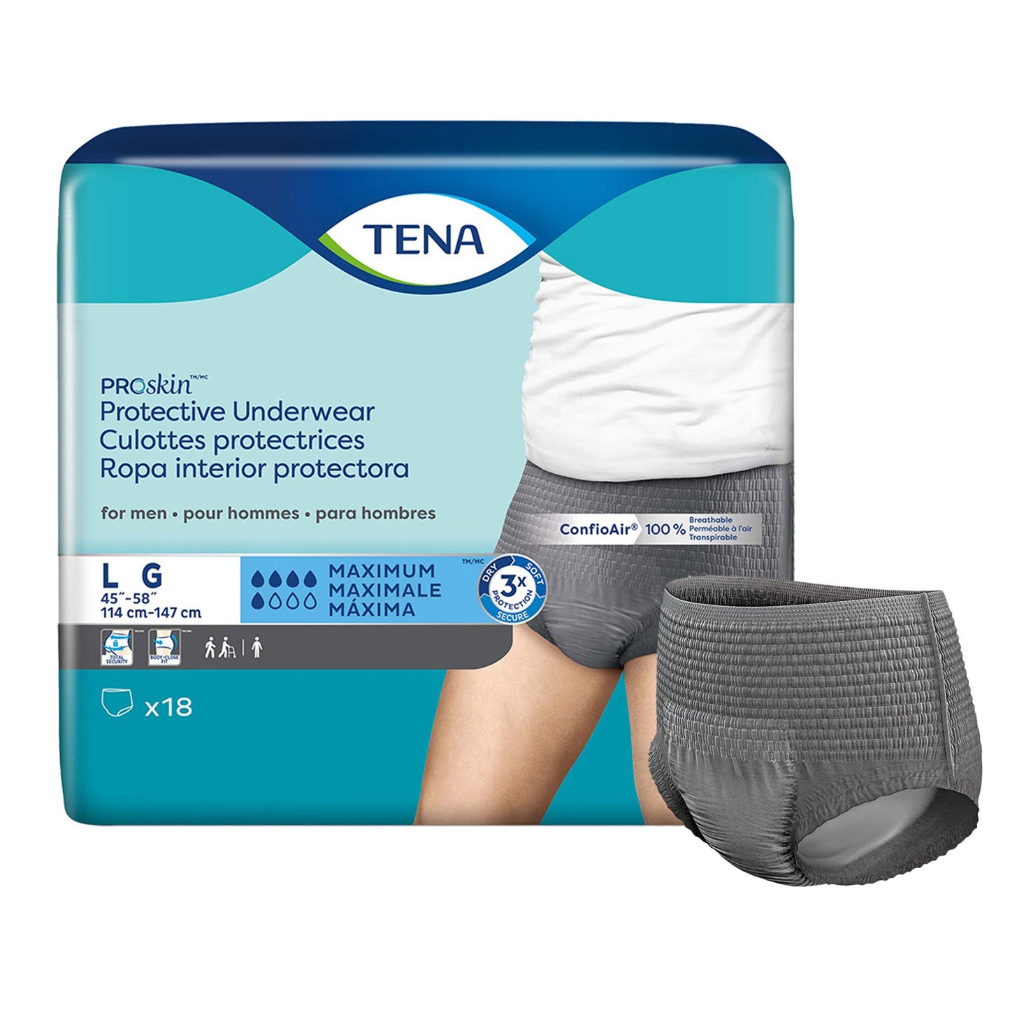 TENA® ProSkin™ Male Adult Absorbent Underwear Pull On with Tear Away Seams Large Disposable Moderate Absorbency (1135411_BG)