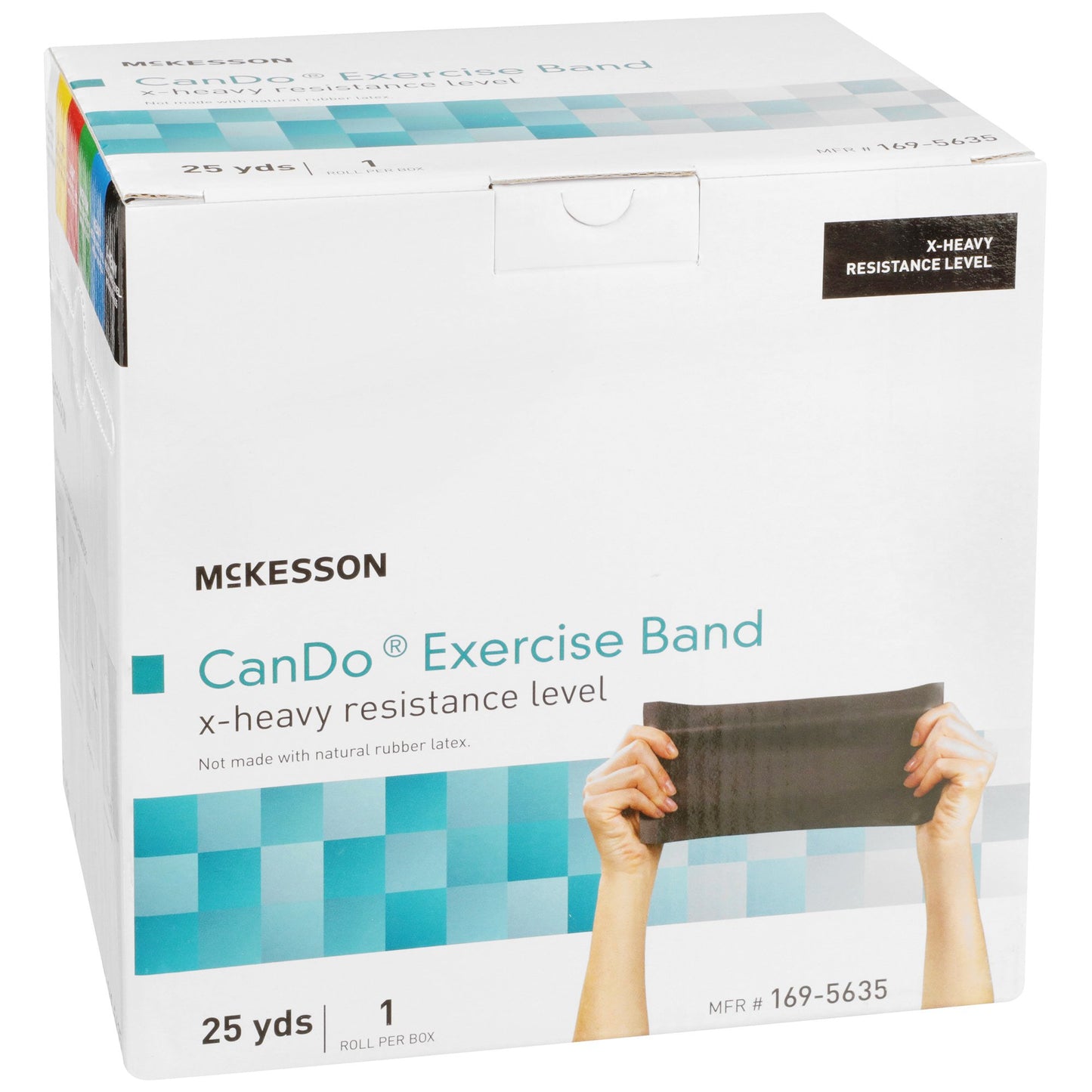 McKesson CanDo® Exercise Resistance Band Black 5 Inch X 25 Yard X-Heavy Resistance (1073314_EA)