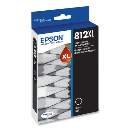 Epson® T812XL120-S (T812XL) DURABrite Ultra High-Yield Ink, 1,100 Page-Yield, Black (EPST812XL120S)