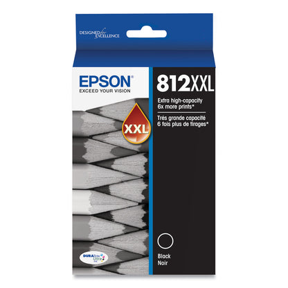 Epson® T812XXL120-S (T812XXL) DURABrite Ultra Extra High-Yield Ink, 2,200 Page-Yield, Black (EPST812XXL120S)