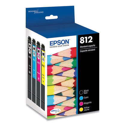 Epson® T812120-BCS (T812) DURABrite Ultra Ink, 350/300 Page-Yield, Black/Cyan/Magenta/Yellow (EPST812120BCS)